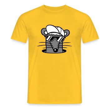 Souris Lunettes de soleil Cool Cappy Trou de sol Trou de souris - T-shirt homme - jaune - Devant - AI Model Male 178 dark (178cm)