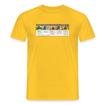 Excuses reveal your level of competence - Men's T-Shirt - yellow - Front - AI Model Male 178 dark (178cm)
