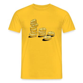 pièces - T-shirt homme - jaune - Devant - AI Model Male 178 dark (178cm)