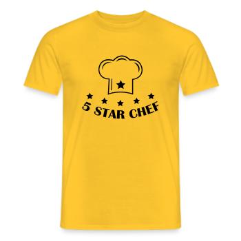 5 star chef - Männer T-Shirt - Gelb - Vorne - AI Model Male 178 dark (178cm)