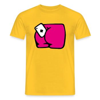 As Card - Männer T-Shirt - Gelb - Vorne - AI Model Male 178 dark (178cm)