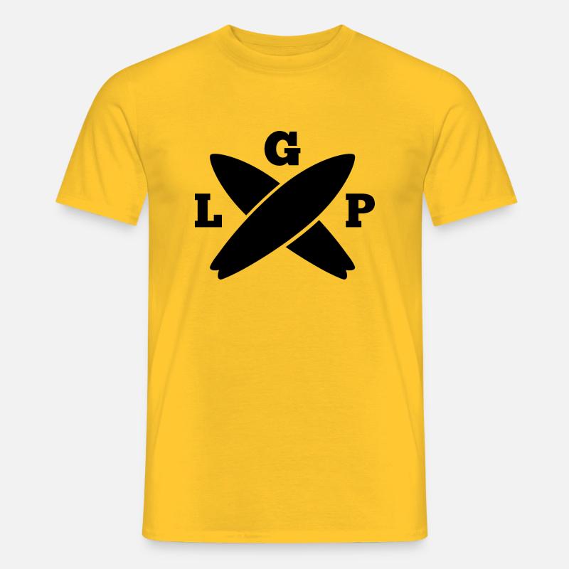 GLP Surfbrett - Männer T-Shirt - Gelb