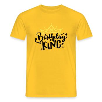 Birthday King 30 years 30th birthday King Crown - Men's T-Shirt - yellow - Front - AI Model Male 178 dark (178cm)