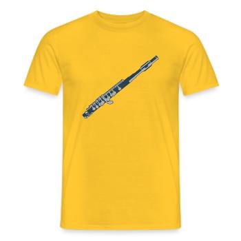 Transverse flute - Men's T-Shirt - yellow - Front - AI Model Male 178 dark (178cm)