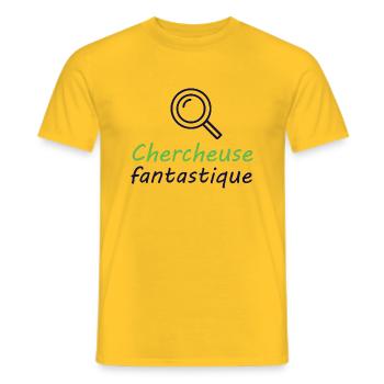 Tshirt femme Chercheuse fantastique - T-shirt homme - jaune - Devant - AI Model Male 178 dark (178cm)