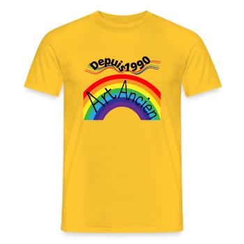Art ancien ancien depuis 1990 - T-shirt homme - jaune - Devant - AI Model Male 178 dark (178cm)