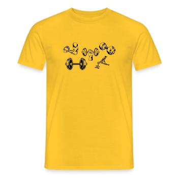 Kraft und Muskel Training - Männer T-Shirt - Gelb - Vorne - AI Model Male 178 dark (178cm)