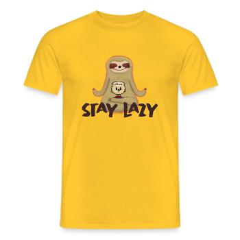 Stay Lazy - Sloth - Men's T-Shirt - yellow - Front - AI Model Male 178 dark (178cm)