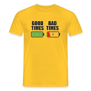 Good Times Bad Times - Männer T-Shirt - Gelb - Vorne - AI Model Male 178 dark (178cm)