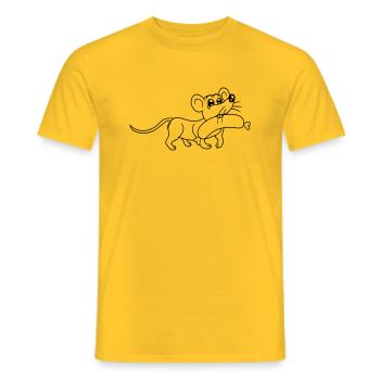Souris grosse saucisse manger faim saucisse grillades - T-shirt homme - jaune - Devant - AI Model Male 178 dark (178cm)