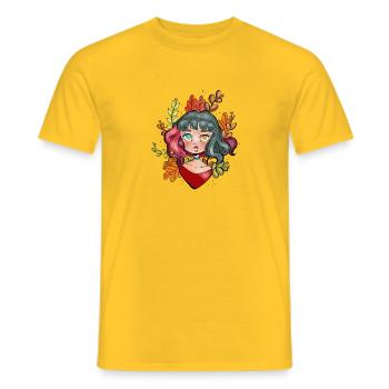 Filles, Fleurs - T-shirt homme - jaune - Devant - AI Model Male 178 dark (178cm)