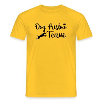 Chien Frisbee Team Dog Sport - T-shirt homme - jaune - Devant - AI Model Male 178 dark (178cm)