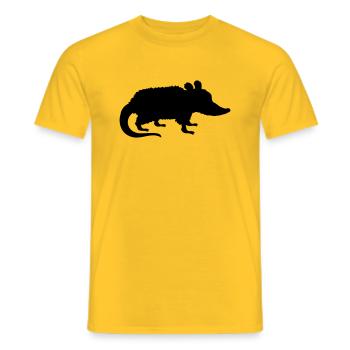 Silhouette Opossum Design - Männer T-Shirt - Gelb - Vorne - AI Model Male 178 dark (178cm)