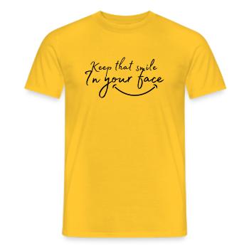 Gardez ce sourire sur votre visage - T-shirt homme - jaune - Devant - AI Model Male 178 dark (178cm)
