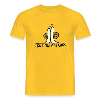 Vraies flammes jumelles - T-shirt homme - jaune - Devant - AI Model Male 178 dark (178cm)
