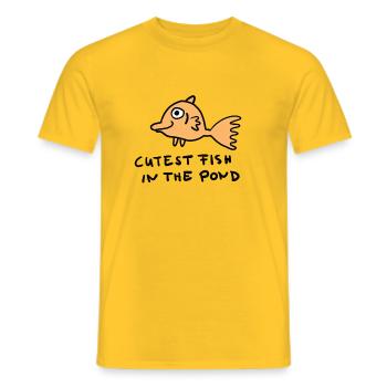 cutest fish in the pond - Men's T-Shirt - yellow - Front - AI Model Male 178 dark (178cm)