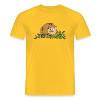 chat - T-shirt homme - jaune - Devant - AI Model Male 178 dark (178cm)