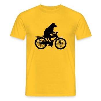 Balades en chien à vélo - idée cadeau - T-shirt homme - jaune - Devant - AI Model Male 178 dark (178cm)