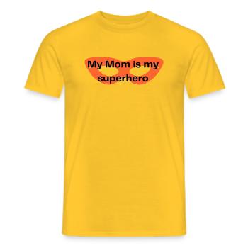 My Mom is my Hero - Männer T-Shirt - Gelb - Vorne - AI Model Male 178 dark (178cm)