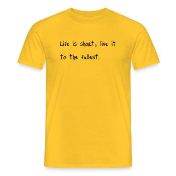 Life - Männer T-Shirt - Gelb - Vorne - AI Model Male 178 dark (178cm)