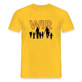 Wir - sind eine Familie - Männer T-Shirt - Gelb - Vorne - AI Model Male 178 dark (178cm)