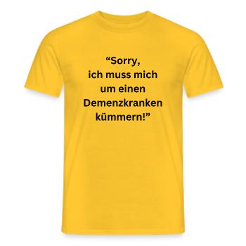 Désolé, je m’occupe d’un patient atteint de démence - T-shirt homme - jaune - Devant - AI Model Male 178 dark (178cm)