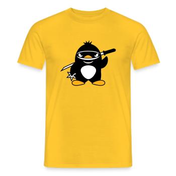 Pingouin Ninja Samouraï Japonais Katana Fighter - T-shirt homme - jaune - Devant - AI Model Male 178 dark (178cm)