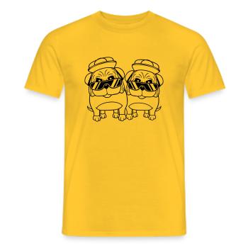 Deux chiens Carlin Lunettes de soleil Cappy Hat Adolescents - T-shirt homme - jaune - Devant - AI Model Male 178 dark (178cm)