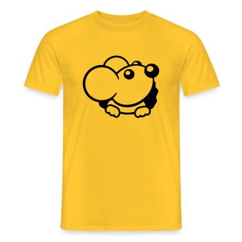 Maus Wand Loch Mauseloch Guckt Süß Lustig Comic - Männer T-Shirt - Gelb - Vorne - AI Model Male 178 dark (178cm)