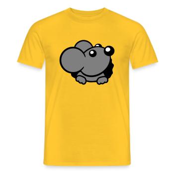 Maus Wand Loch Mauseloch Guckt Süß Lustig Comic - Männer T-Shirt - Gelb - Vorne - AI Model Male 178 dark (178cm)