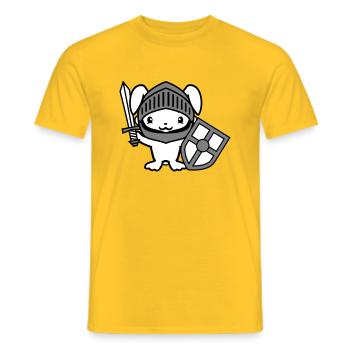 Lapin Chevalier Épée Bouclier Armure Casque Château Héros - T-shirt homme - jaune - Devant - AI Model Male 178 dark (178cm)