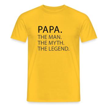 Papa. The Man. The Myth. The Legend père de la fête des pères - T-shirt homme - jaune - Devant - AI Model Male 178 dark (178cm)