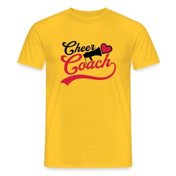 Heart Cheer Coach Megaphone - Men's T-Shirt - yellow - Front - AI Model Male 178 dark (178cm)