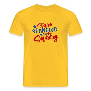 star spangled and sassy 4th of July america - Men's T-Shirt - yellow - Front - AI Model Male 178 dark (178cm)