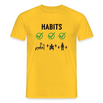 Gym Deadlifts Workout love - my hobby fitness rout - Men's T-Shirt - yellow - Front - AI Model Male 178 dark (178cm)