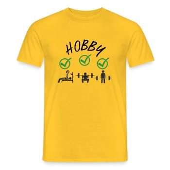 Gym Kreuzheben Workout Liebe - mein Fitness-Hobby - Männer T-Shirt - Gelb - Vorne - AI Model Male 178 dark (178cm)