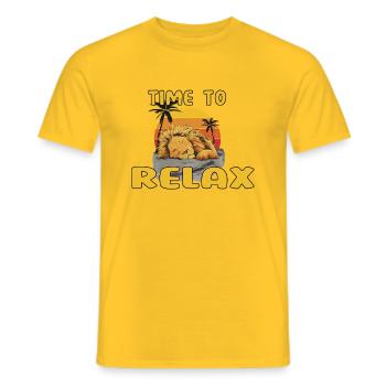 Time to Relax - Chill Out- Löwe - Männer T-Shirt - Gelb - Vorne - AI Model Male 178 dark (178cm)