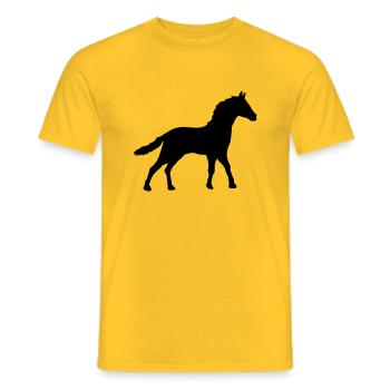 Pferd Silhouette Umriss Schatten - Männer T-Shirt - Gelb - Vorne - AI Model Male 178 dark (178cm)