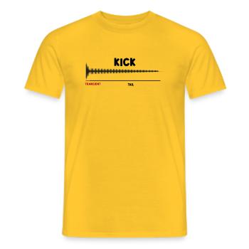 Synthesizer Kick Drum Synth DAW Transient Tail - Männer T-Shirt - Gelb - Vorne - AI Model Male 178 dark (178cm)