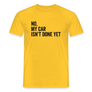 Non Ma voiture n’est pas encore terminée - T-shirt homme - jaune - Devant - AI Model Male 178 dark (178cm)