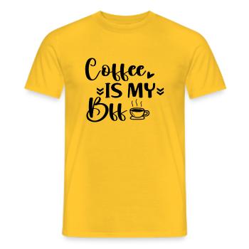Coffee Is My Bff - Men's T-Shirt - yellow - Front - AI Model Male 178 dark (178cm)