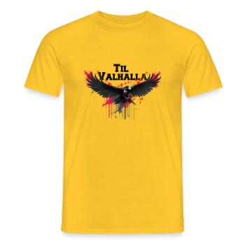 Til Valhalla Viking Rune Hail Odin- Protection Run - Men's T-Shirt - yellow - Front - AI Model Male 178 dark (178cm)