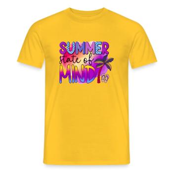 Summer surf croatia beach paradise party vibes Usa - Men's T-Shirt - yellow - Front - AI Model Male 178 dark (178cm)