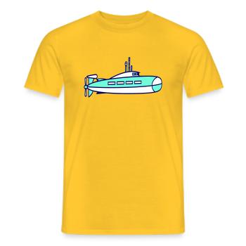 U-Boot Unterseeboot Tauchgang Tauchboot Kapitän - Männer T-Shirt - Gelb - Vorne - AI Model Male 178 dark (178cm)