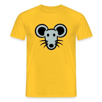 Mouse Mouse Cute Little Rat Rodent Friendly - Men's T-Shirt - yellow - Front - AI Model Male 178 dark (178cm)