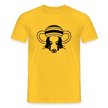 Mouse Raggae Jamaica Hat Rasta Lure Chill Hat - Men's T-Shirt - yellow - Front - AI Model Male 178 dark (178cm)
