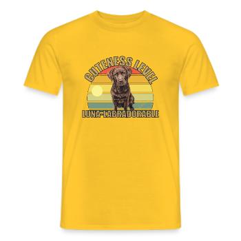Luna brown labrador cute level labradorable - Men's T-Shirt - yellow - Front - AI Model Male 178 dark (178cm)