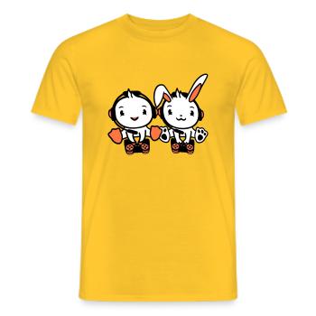 Bunny Bird Chick 2 Gamer Gaming Play Controller - Men's T-Shirt - yellow - Front - AI Model Male 178 dark (178cm)