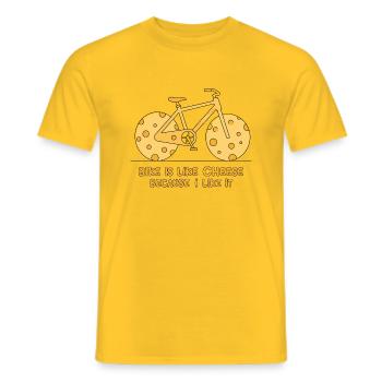 Fahrrad ist wie Käse, weil ich es mag - Männer T-Shirt - Gelb - Vorne - AI Model Male 178 dark (178cm)