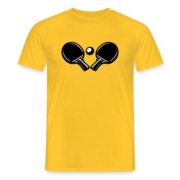 Icône de la batte de tennis de table - T-shirt homme - jaune - Devant - AI Model Male 178 dark (178cm)